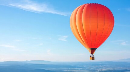 Fototapeta premium A wind turbine farm viewed from a hot air balloon, aerial wonder