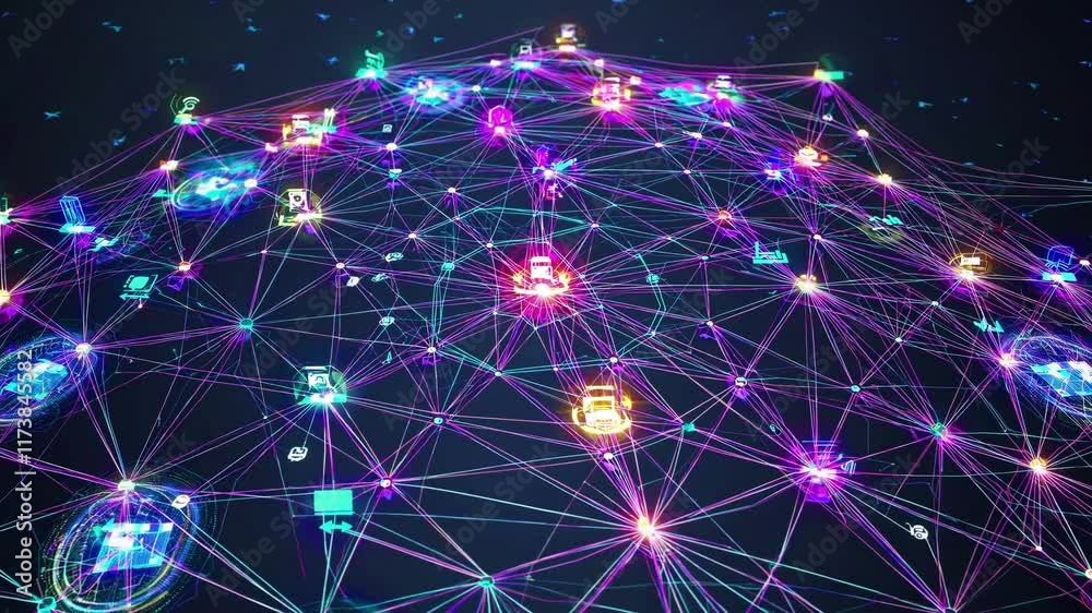 Poster connecting networks and technology through dynamic visualizations of data convergence and collaborat