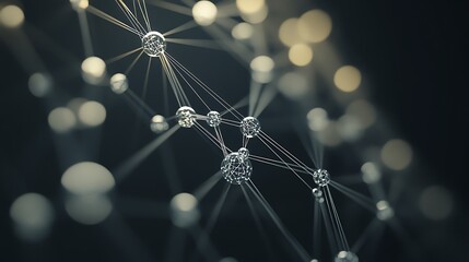 Abstract Network Nodes Connected By Lines
