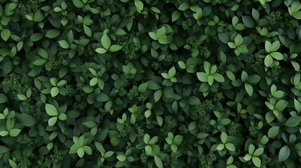 Obraz premium A dense mix of various plants and leaves creates an exotic, jungle-like atmosphere with rich green textures and blurred background