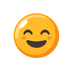 Fototapeta premium happy smiling emoji face with cheerful expression isolated on a white background