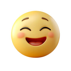 yellow smiley face emoji icon isolated on a white background