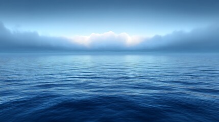 Fototapeta premium Serene ocean scene with misty horizon.