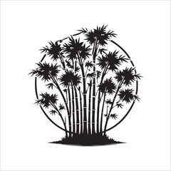 Bamboo tree silhouette vector