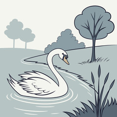 swan on the water © Jibon Krisno Ray