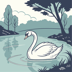 swan on the water