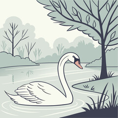 swan on the water