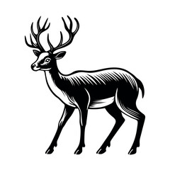 Deer silhouette vector. Silhouette of a deer. eps 10