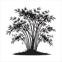 Fototapeta premium Bamboo tree silhouette vector