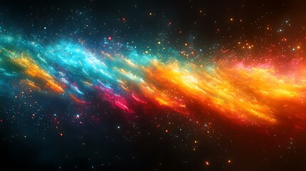 Cosmic Nebula Colorful Swirling Gaseous Clouds