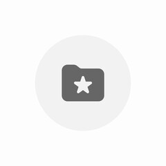 Favorite folder star rating icon vector sign