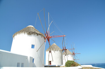 windmills in mykonos island grreece