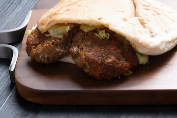 traditional pita falafel sandwich