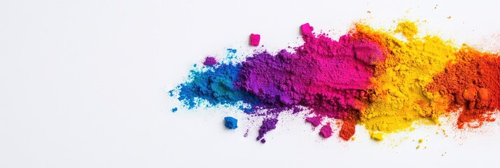 Fototapeta premium holi, copy space, minimalist, isolated on solid background 