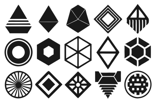 set of geometric shapes