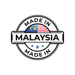 Made in Malaysia label icon emblem isolated on white background