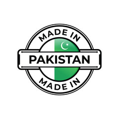Fototapeta premium Made in Pakistan label icon emblem isolated on white background