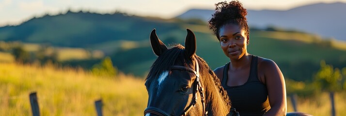 black woman riding horse 