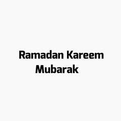 Ramadan Mubarak, Ramazan Kareem, Islamic holy month greeting card with white background. This is a Greeting for the month of Ramadan, Ramadan best wishes