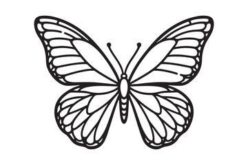 A clean black outline of a butterfly (1).eps