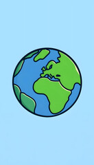 Naklejka premium doodle symbol of planet earth, flat papercut style, with white tones