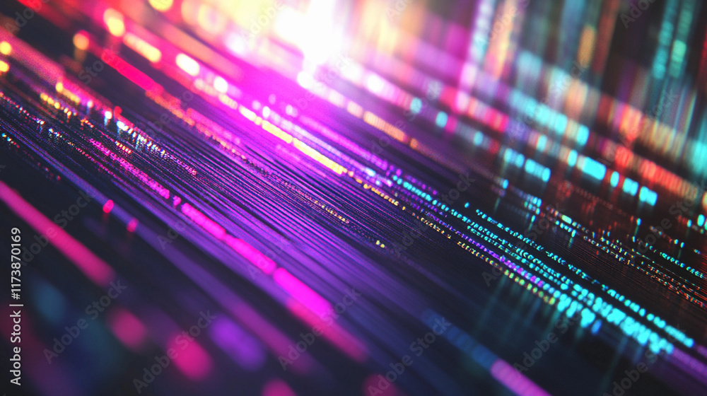Aufkleber code lines in vibrant colors displayed on modern text editor screen. generative ai