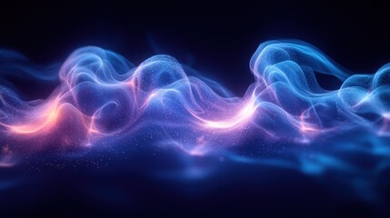 Obraz premium Abstract waves of light and color creating a dynamic visual effect.