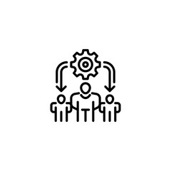 Delegation line icon. Universal creative premium symbol. Vector sign icon logo template. Vector illustration