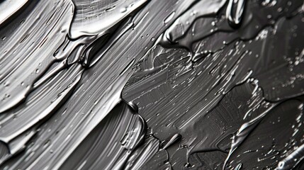 The surface displays a striking silver texture with prominent, glossy patterns, creating an engaging interplay of light and shadow that draws attention