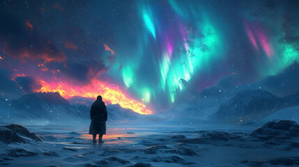 Obraz premium Beautiful and colorful Northern Lights