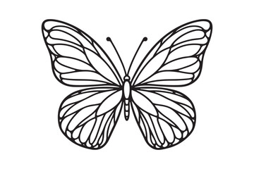 Fototapeta premium A clean black outline of a butterfly 32.eps
