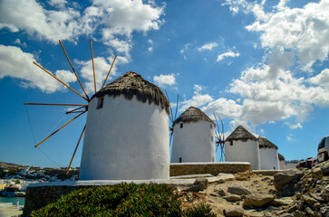 windmills in mykonos island grreece