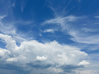 Amazing clouds in blue sky.