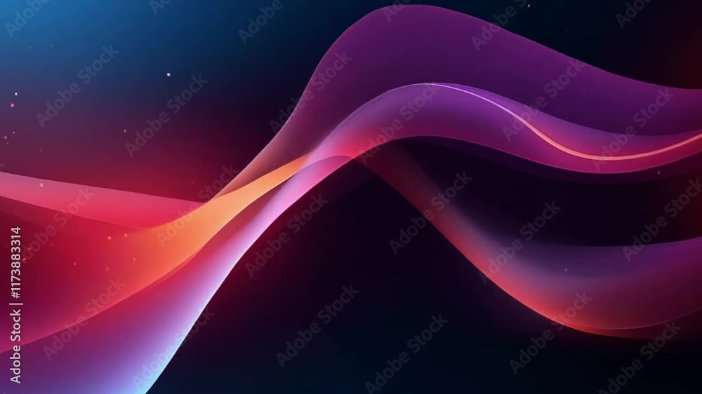 Poster Smooth, luminous lines create a dynamic, abstract composition against a backdrop of rich, blended colors, evoking a sense of movement and energy