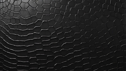 Black Crocodile Leather  leather close-up texture flat lay background