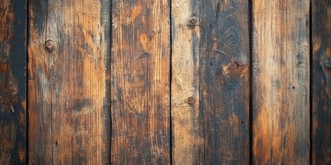 Naklejka premium Old light rustic dark grunge wooden timber wall or floor or table texture - wood background banner 