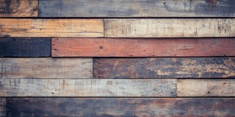 Naklejka premium Old light rustic dark grunge wooden timber wall or floor or table texture - wood background banner 