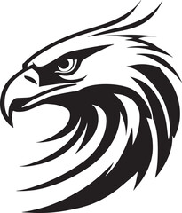 Eagle Head Silhouette Logo Illustration, Bird falcon logo design, eagle or hawk badge emblem vector icon 