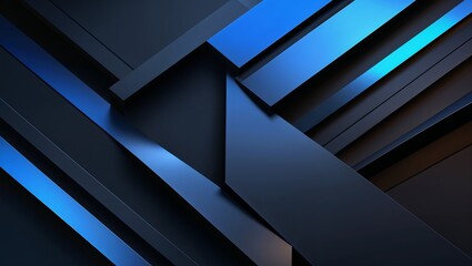 Striking and Sophisticated Abstract Modern Wallpaper Design Featuring a Bold Blend of Black and Blue for a Contemporary Aesthetic