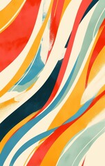 Obraz premium A vertical AI illustration of an abstract striped pattern with colorful pastel stripes 