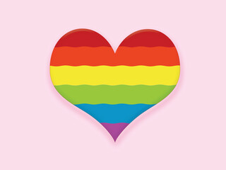 Rainbow Heart: A symbol of love, pride, and diversity. This vibrant illustration features a heart shaped like a rainbow, perfect for expressing inclusivity and acceptance.