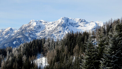 Blick auf Hagengebirge vom Osten - view to Hagengebirge from the East. Bavaria, Germany &  Salzburg, Austria
