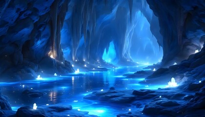 Fototapeta premium A beacon of light pierces the darkness of a cave, hinting at the world beyond its rocky embrace.