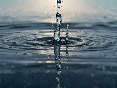 Thin drops and streams of water form a textural pattern.