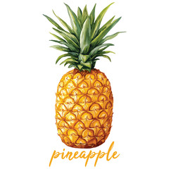 pineapple in watercolor illustration style  isolated vector on white background