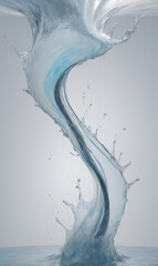 Water splashes in flight create a sense of nature and purity.