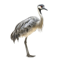grey crowned crane isolated white background © Full PNG