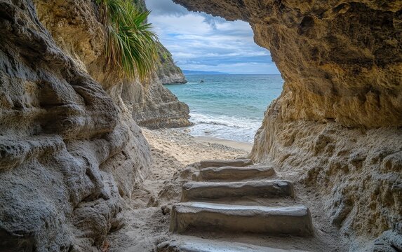 Coastal Cave Steps to Secluded Beach Paradise