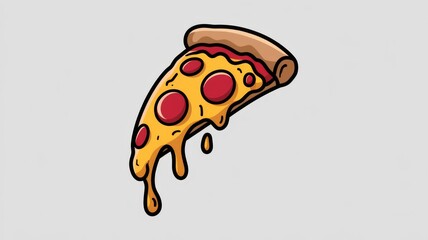 A vector style illustration of a Flying Slice Of Pizza Cartoon , isolated Generative AI