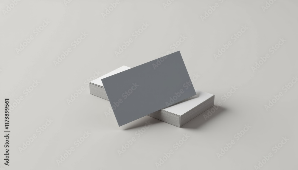 Leinwandbilder sleek horizontal business card mockup placed on neutral background, emphasizing sharp edges and mode